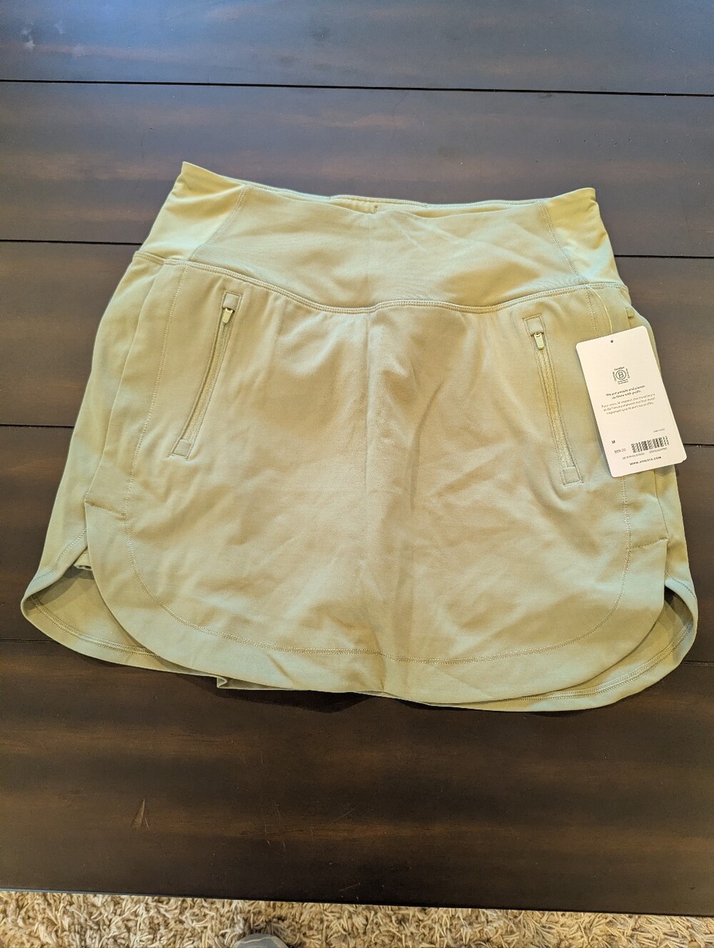 Athleta Sage Green Performance Skort with Zip Pockets